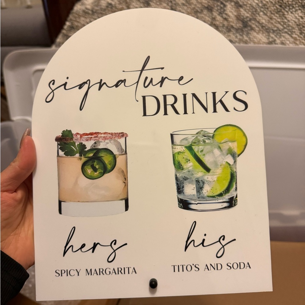 Signature Drinks Wall Sign